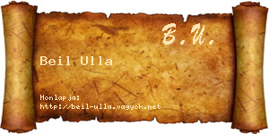 Beil Ulla névjegykártya